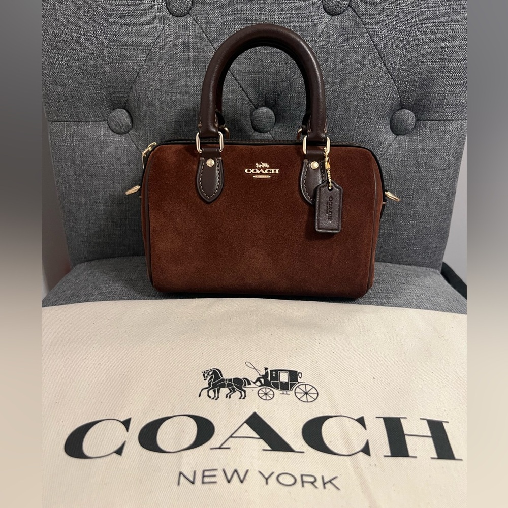 Coach Mini Rowan in Vintage Brown Suede